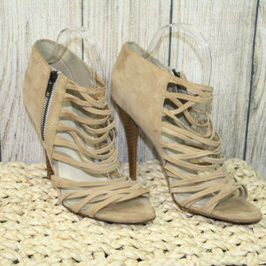 Aldo Suede Strappy Sexy Tan Sandal EUC